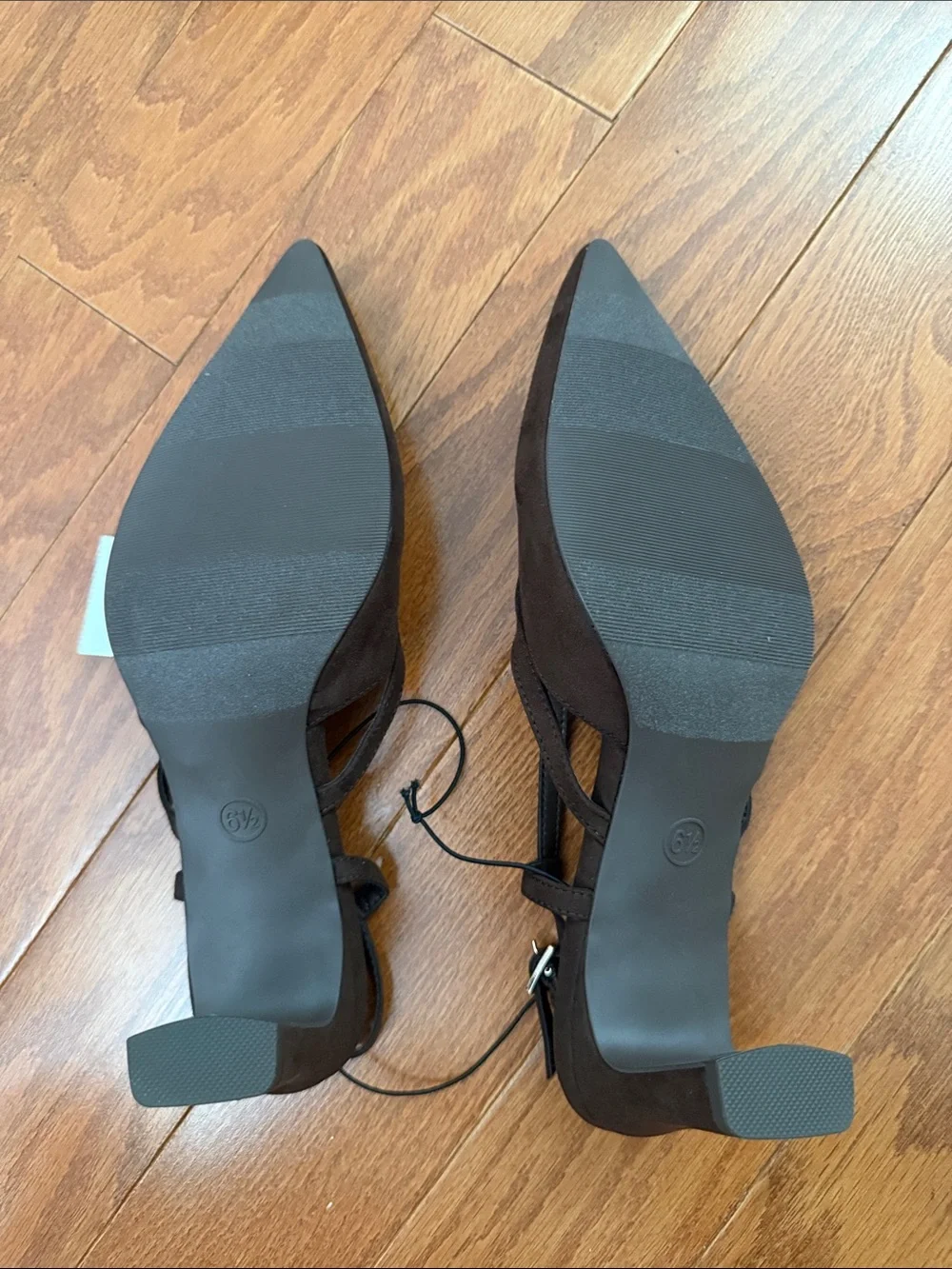 a new day Veera Brown Suede Pointed Slingback Heels 6.5 NWT